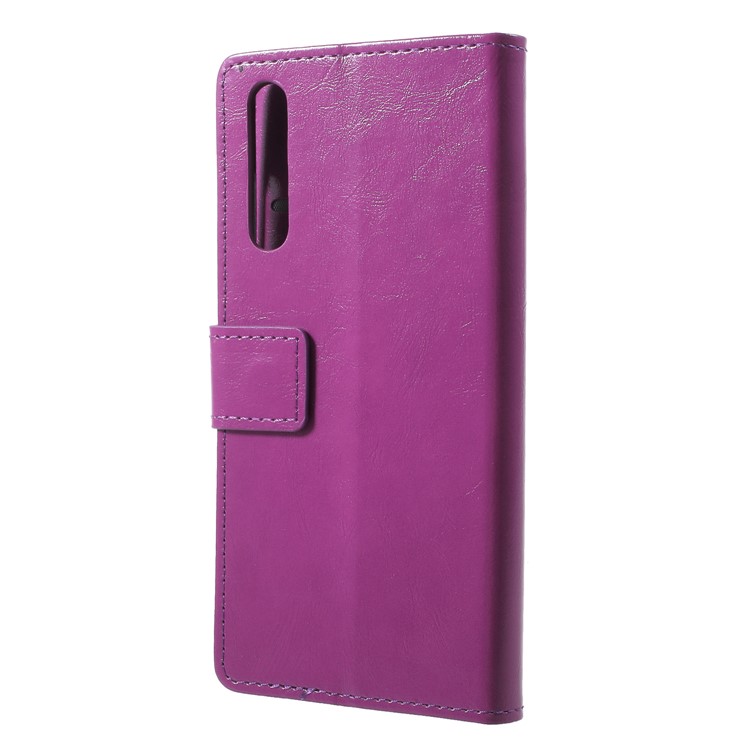 Crazy Horse Wallet Leather Flip Stand Case for Huawei P20 Pro - Purple-2