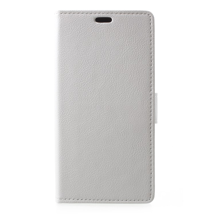 Folio Flip PU Leather Wallet Cell Phone Case with Stand for Huawei P20 Pro - White-1