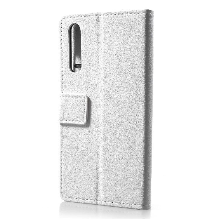 Folio Flip PU Leather Wallet Cell Phone Case with Stand for Huawei P20 Pro - White-2