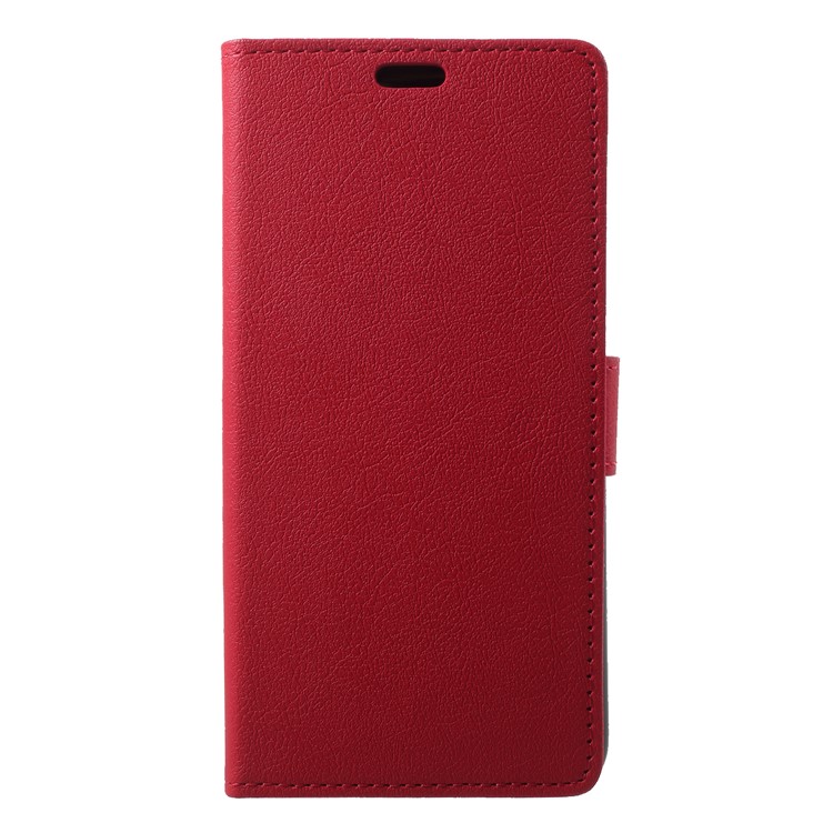 Folio Flip Stand Leather Wallet Cell Phone Cover for Huawei P20 Pro - Red-1
