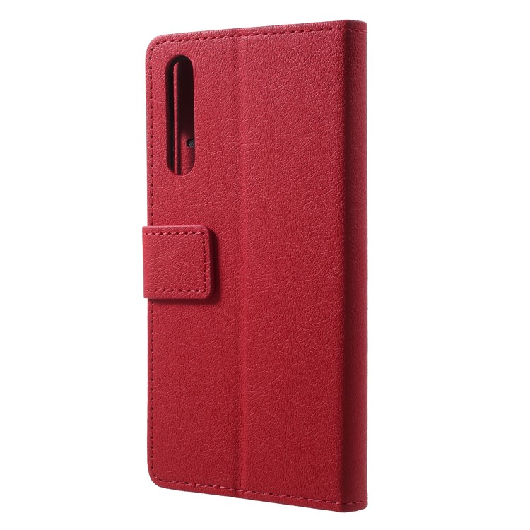 Folio Flip Stand Leather Wallet Cell Phone Cover for Huawei P20 Pro - Red-2