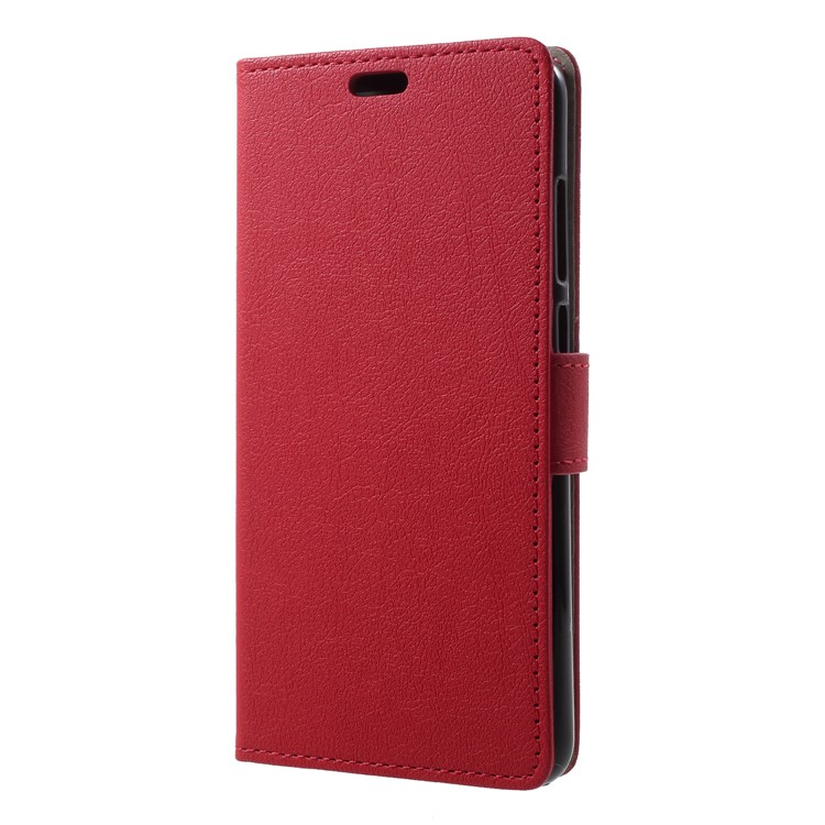 Folio Flip Stand Leather Wallet Cell Phone Cover for Huawei P20 Pro - Red-3