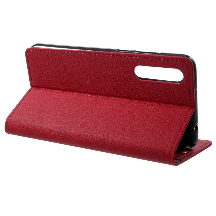 Folio Flip Stand Leather Wallet Cell Phone Cover for Huawei P20 Pro - Red-4