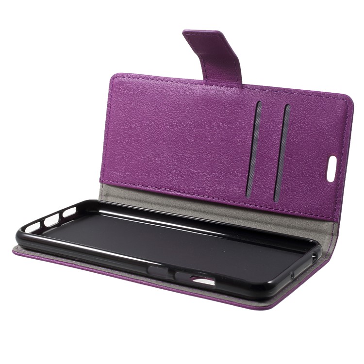 Card Holder Leather Stand Phone Casing for Huawei P20 Pro - Purple-5