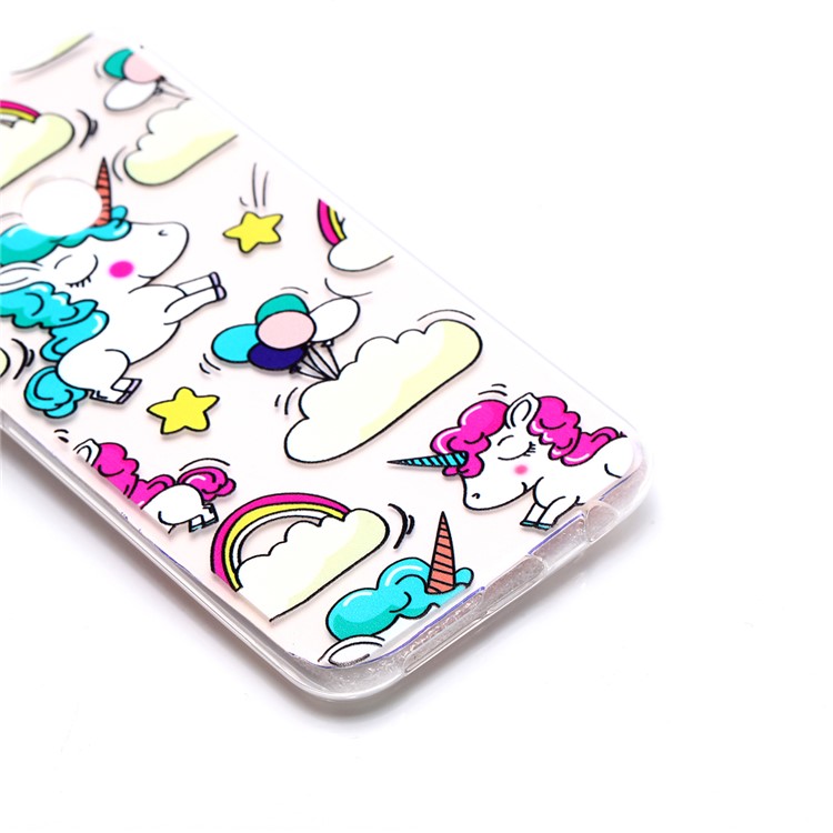 Pattern Printing TPU Protection Case for Huawei P20 Lite / Nova 3e - Cloud and Unicorn-3