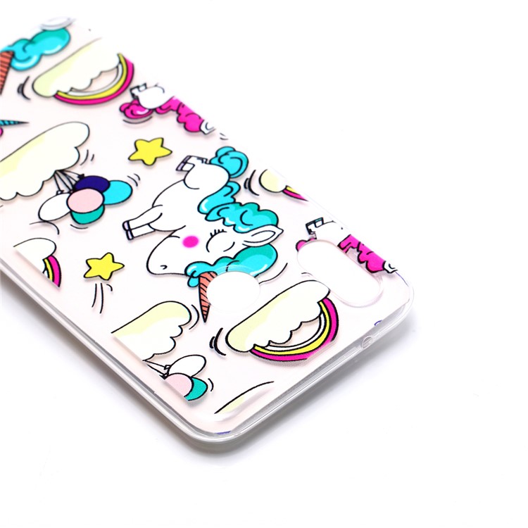 Pattern Printing TPU Protection Case for Huawei P20 Lite / Nova 3e - Cloud and Unicorn-4