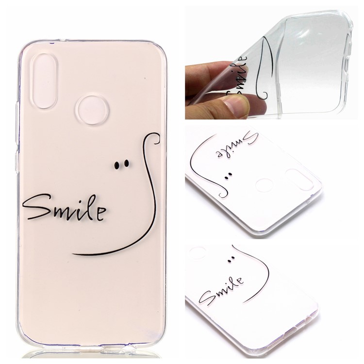 Pattern Printing TPU Case Shell for Huawei P20 Lite / Nova 3e - SMILE Pattern-1