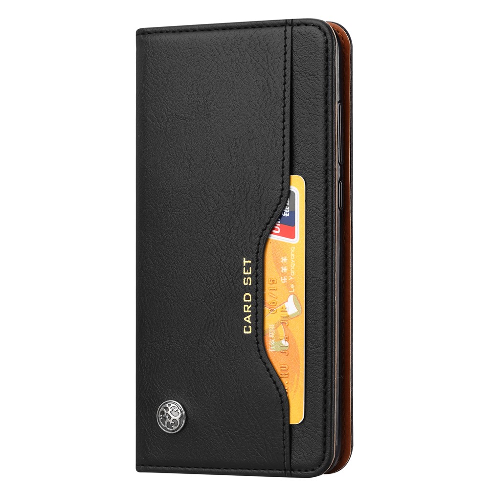 Case de Billetera de Cuero Absorbido Automáticamente Para Huawei P20 - Negro