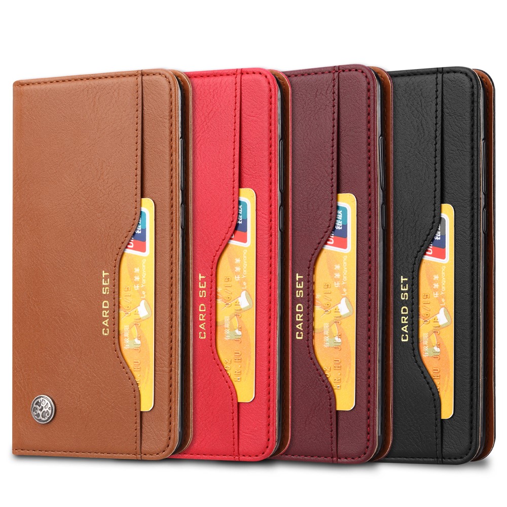 Auto-absorbed Leather Wallet Stand Case for Huawei P20 - Black-5
