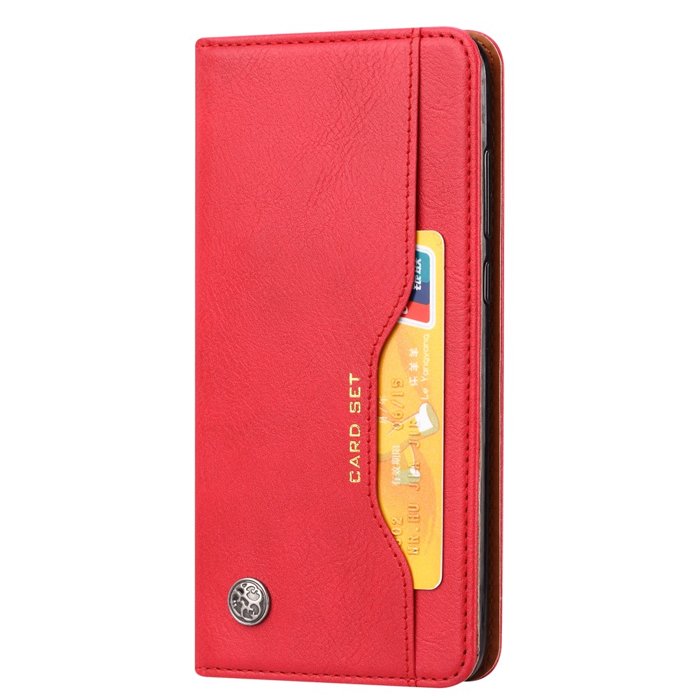 Portefeuille De Téléphone En Cuir Auto-absorbé Support Couverture Pour Huawei P20 - Rouge-3