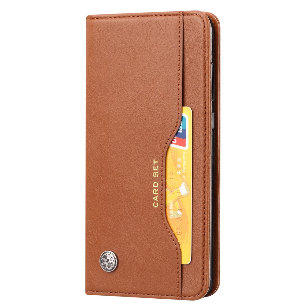 Porte-monnaie En Cuir Auto-absorbé Pour Huawei P20 - Marron-3