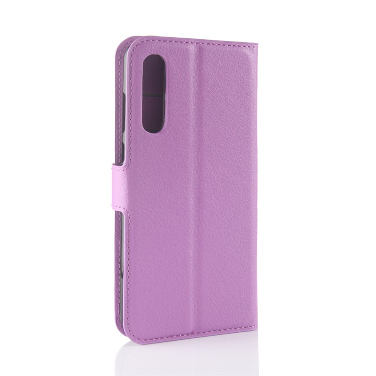 Litchi Texture Stand Wallet Stand Telefono Custodia in Pelle Per Huawei P20 Pro Mobile Phone Accessorio - Viola-6