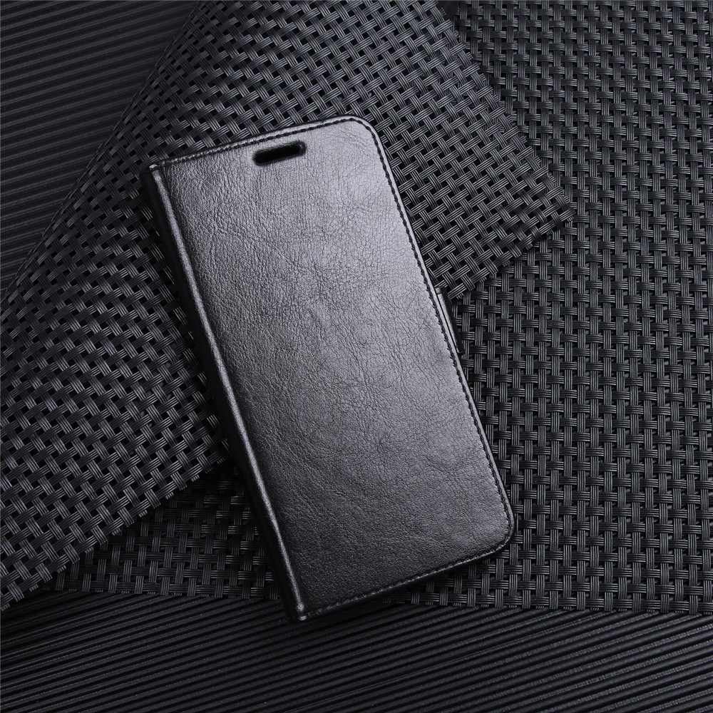Para Huawei P20 Pro Crazy Horse PU Billetera De Cuero Soporte - Negro-9