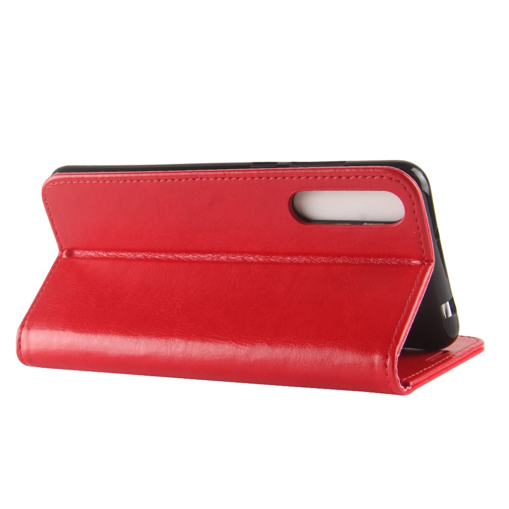 For Huawei P20 Pro Crazy Horse PU Leather Wallet Stand Cell Phone Case - Red-7