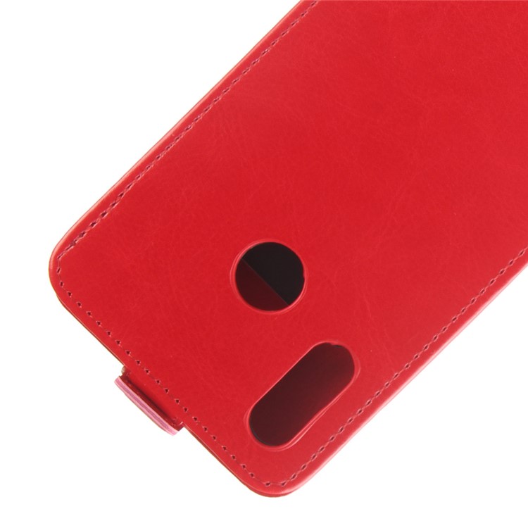 Crazy Horse Crazy Horse Vertical Leather Folio Case with Card Slot for Huawei P20 Lite / Nova 3e - Red-2