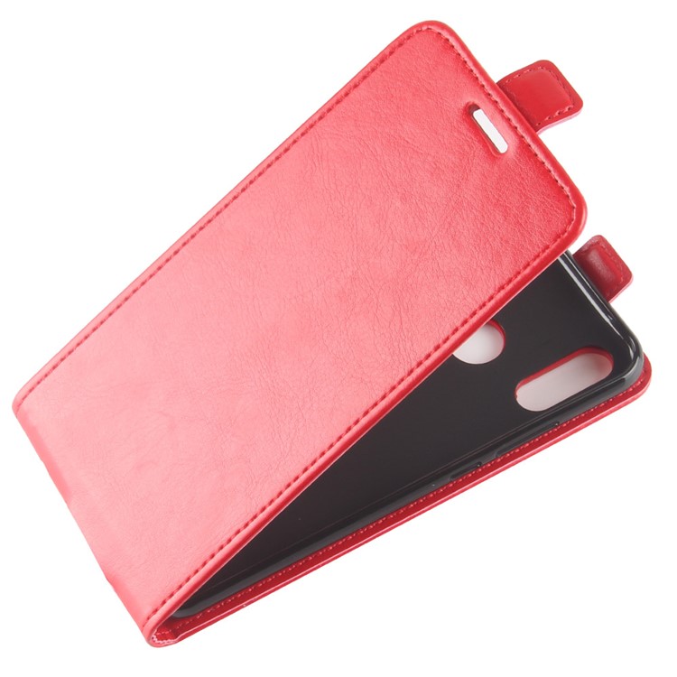 Crazy Horse Crazy Horse Vertical Leather Folio Case with Card Slot for Huawei P20 Lite / Nova 3e - Red-3