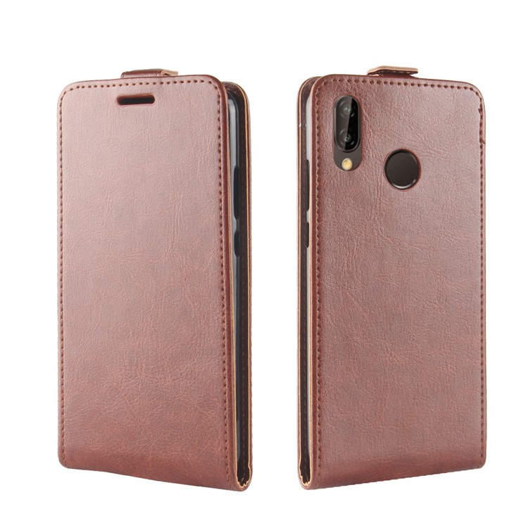 Crazy Horse Crazy Horse Vertical Leather Card Holder Shell Case for Huawei P20 Lite / Nova 3e - Brown-4