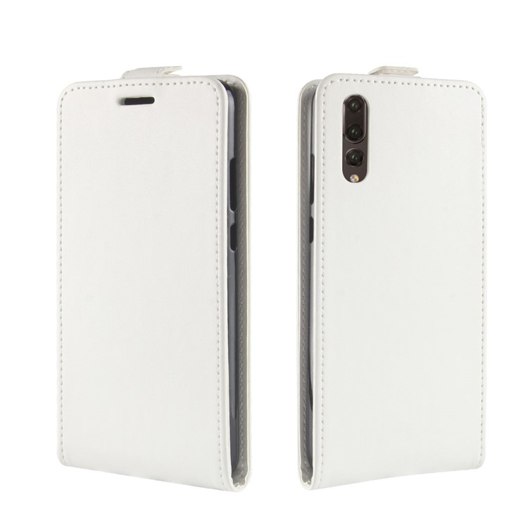 Crazy Horse Crazy Horse Vertical Leather Card Holder Shell for Huawei P20 - White-4