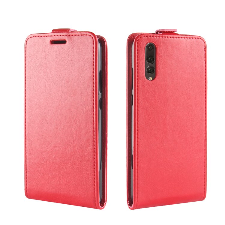 Crazy Horse Crazy Horse Vertical Leather Case with Card Slot for Huawei P20 - Red-4