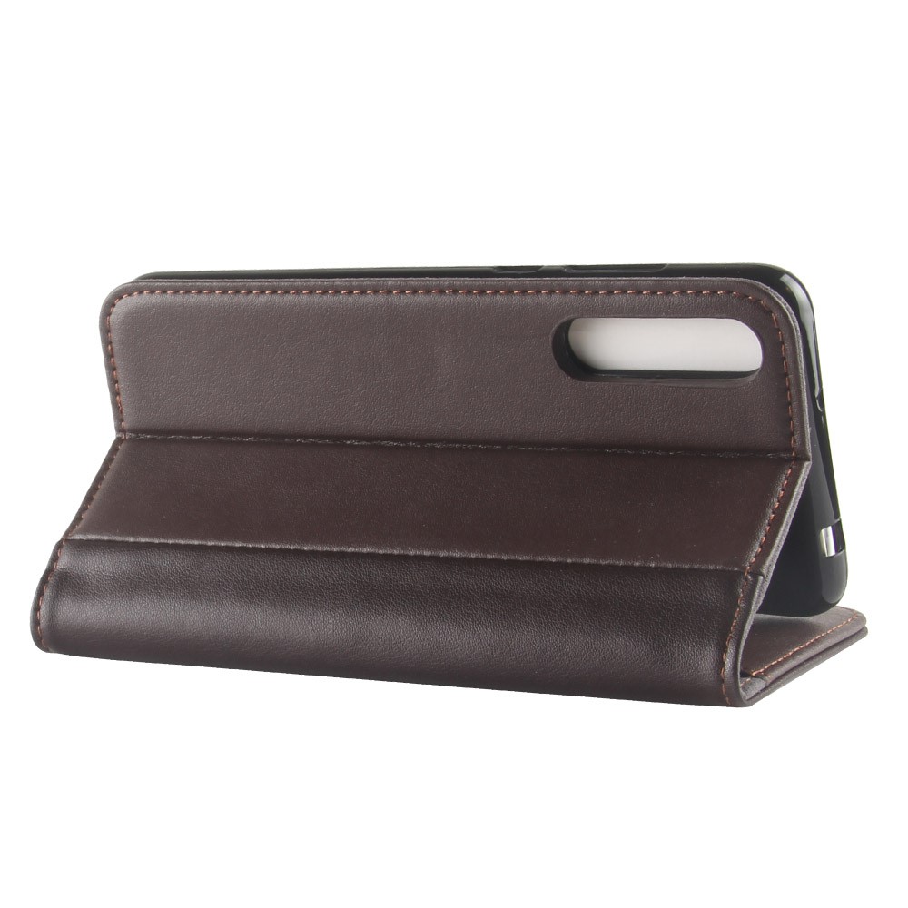 Genuine Split Leather Wallet Stand Phone Cover for Huawei P20 Pro - Brown-6