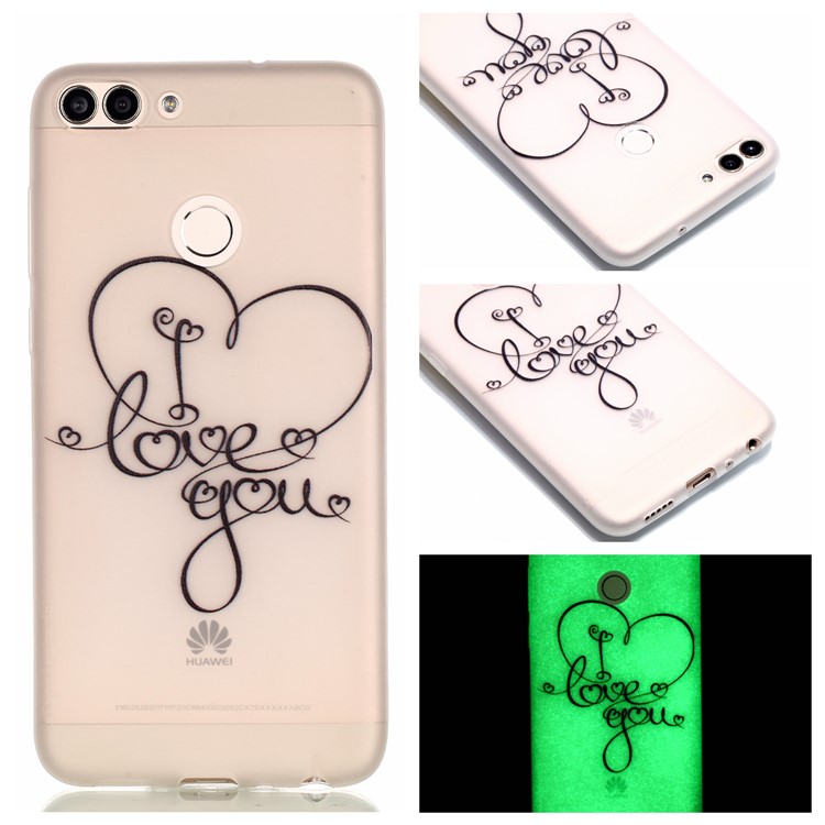 Luminous Patterned TPU Back Case for Huawei P Smart/Enjoy 7S - Love You-1