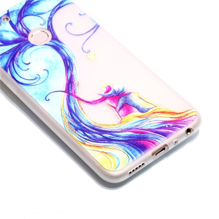 Luminous Patterned TPU Back Shell for Huawei P Smart/Enjoy 7S - Two People-3