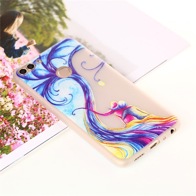 Luminous Patterned TPU Back Shell for Huawei P Smart/Enjoy 7S - Two People-5