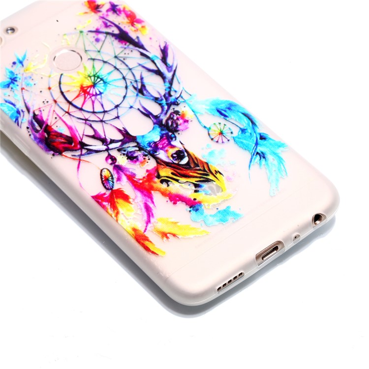 Luminous Patterned TPU Back Casing for Huawei P Smart/Enjoy 7S - Elk Dream Catcher-3