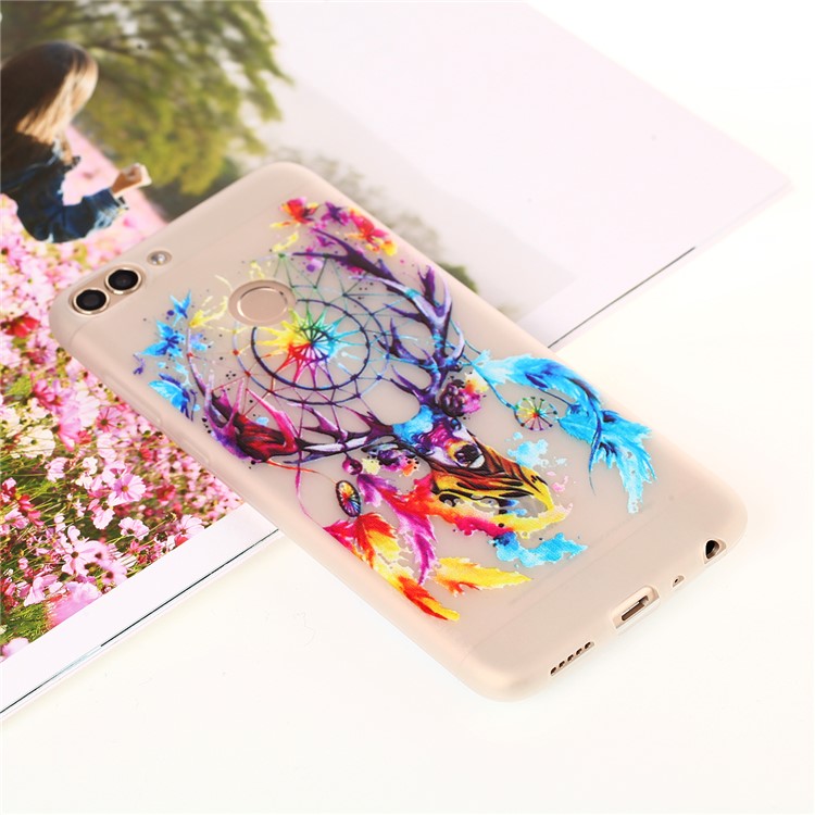 Luminous Patterned TPU Back Casing for Huawei P Smart/Enjoy 7S - Elk Dream Catcher-5