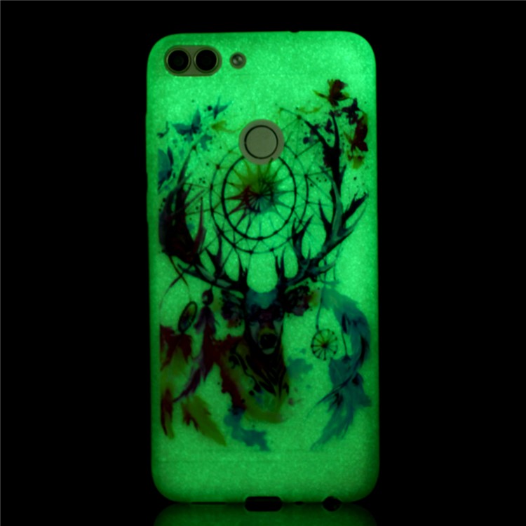 Luminous Patterned TPU Back Casing for Huawei P Smart/Enjoy 7S - Elk Dream Catcher-6