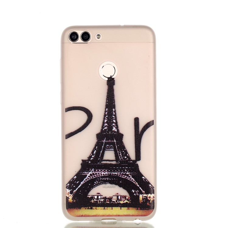 Luminous Patterned TPU Mobile Phone Case for Huawei P Smart/Enjoy 7S - Eiffel Tower-2