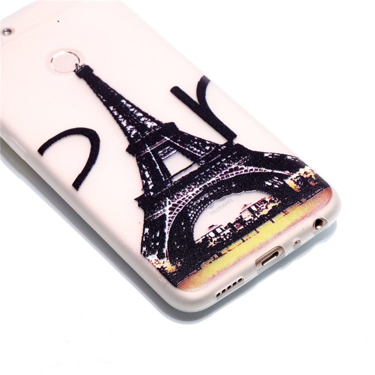 Luminous Patterned TPU Mobile Phone Case for Huawei P Smart/Enjoy 7S - Eiffel Tower-3