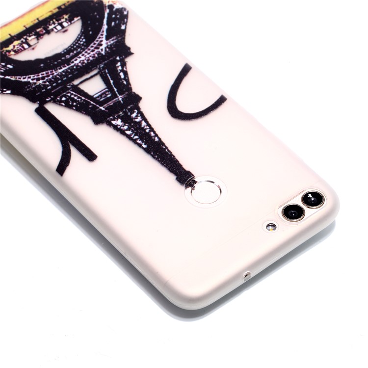 Luminous Patterned TPU Mobile Phone Case for Huawei P Smart/Enjoy 7S - Eiffel Tower-4