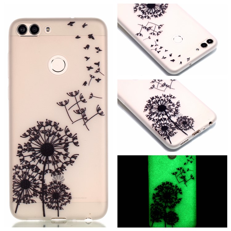 Luminous Patterned TPU Mobile Phone Cover for Huawei P Smart/Enjoy 7S - Dandelion-1