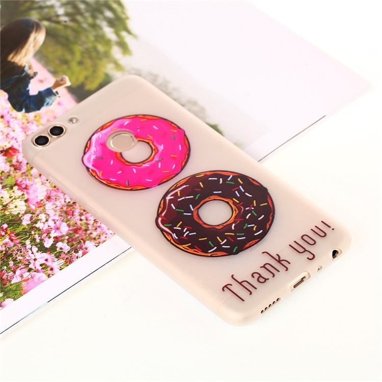 Luminous Patterned TPU Cell Phone Cover for Huawei P Smart/Enjoy 7S - Thank You-5