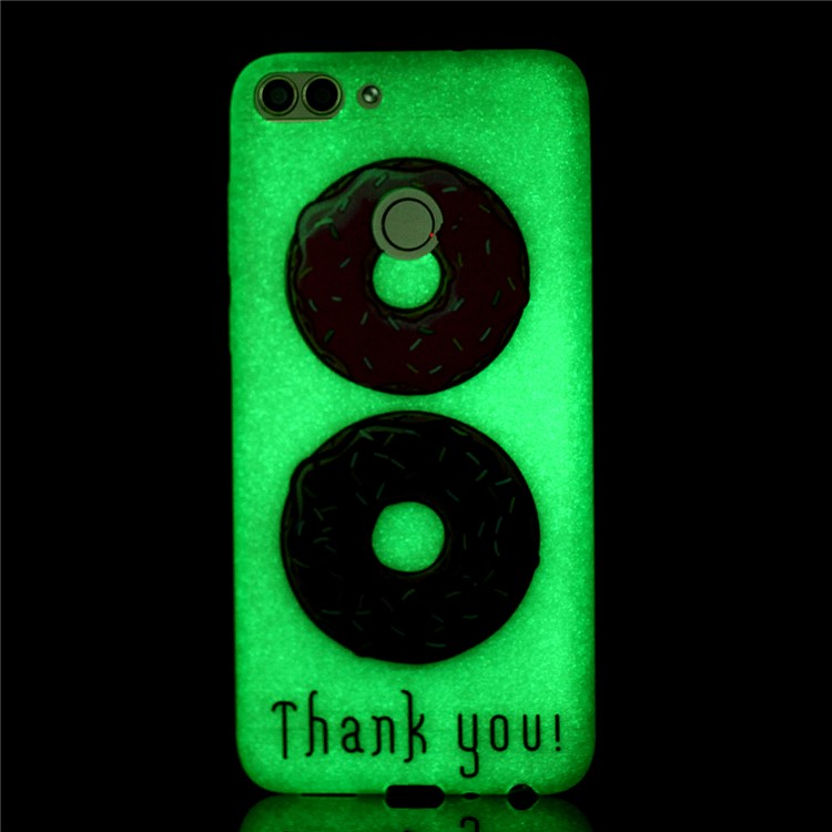 Luminous Patterned TPU Cell Phone Cover for Huawei P Smart/Enjoy 7S - Thank You-6