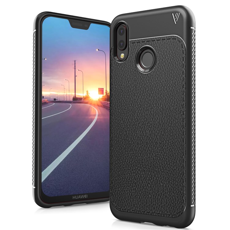 IVSO Gentry Series Litchi Texture Leather Coated TPU Case for Huawei P20 Lite/Nova 3e - Black-1