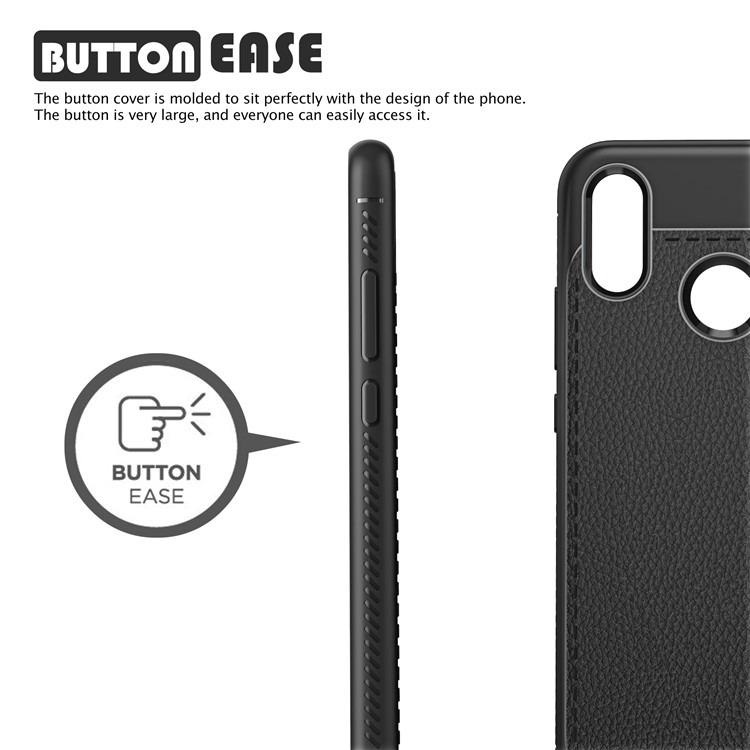 IVSO Gentry Series Litchi Texture Leather Coated TPU Case for Huawei P20 Lite/Nova 3e - Black-2