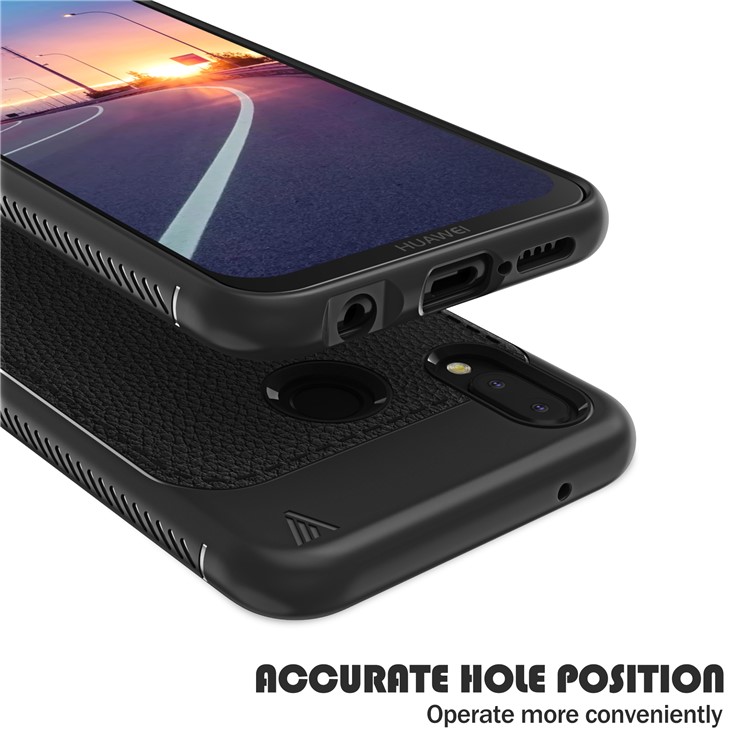 IVSO Gentry Series Litchi Texture Leather Coated TPU Case for Huawei P20 Lite/Nova 3e - Black-3