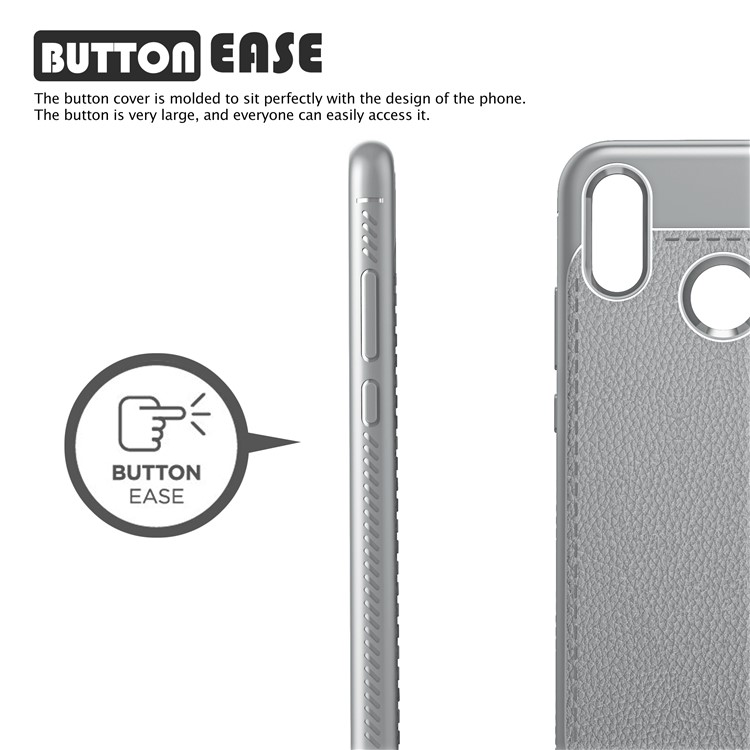 IVSO Gentry Series Litchi Texture Leather Coated TPU Cover for Huawei P20 Lite/Nova 3e - Grey-2