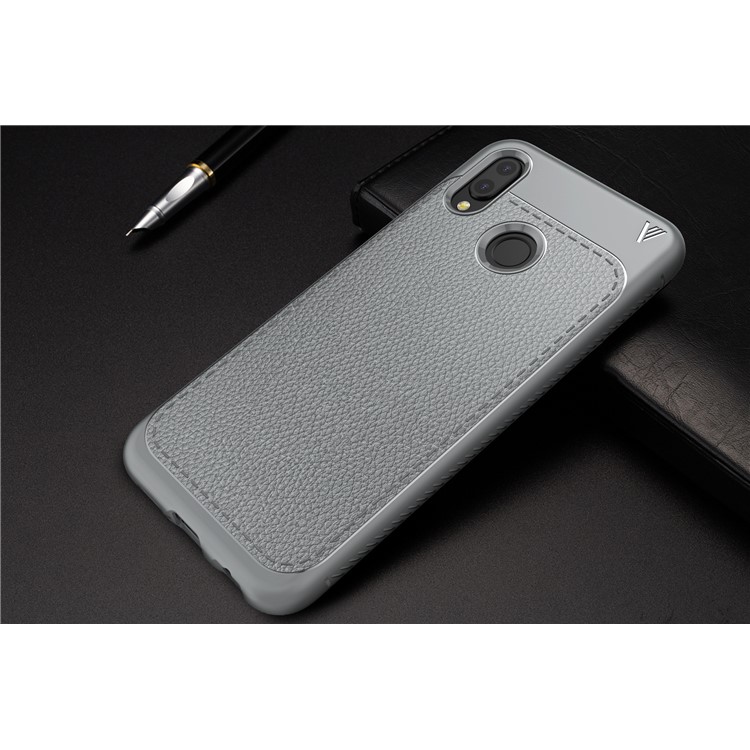 IVSO Gentry Series Litchi Texture Leather Coated TPU Cover for Huawei P20 Lite/Nova 3e - Grey-7