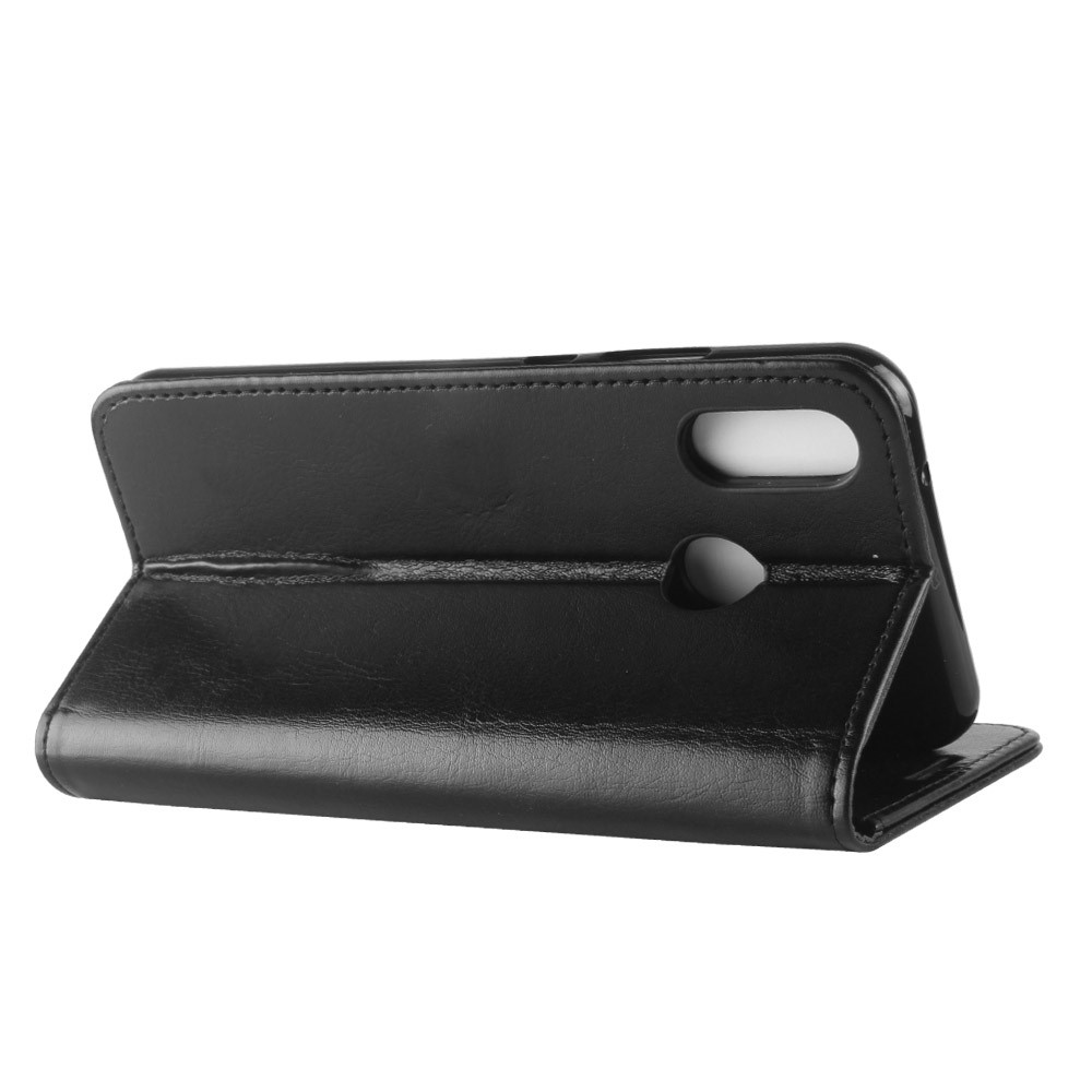 Crazy Horse Wallet en Cuir Case de Support Pour Huawei P20 Lite / Nova 3e - le Noir