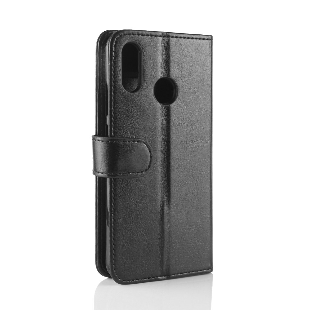 Crazy Horse Wallet en Cuir Case de Support Pour Huawei P20 Lite / Nova 3e - le Noir