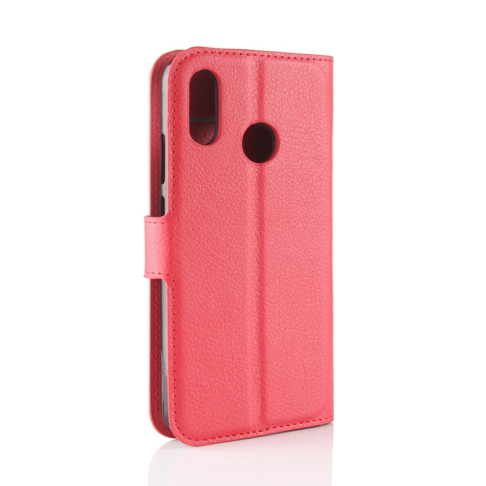 Litchi Texture Wallet Stand Leather Phone Case for Huawei P20 Lite / Nova 3e - Red-6