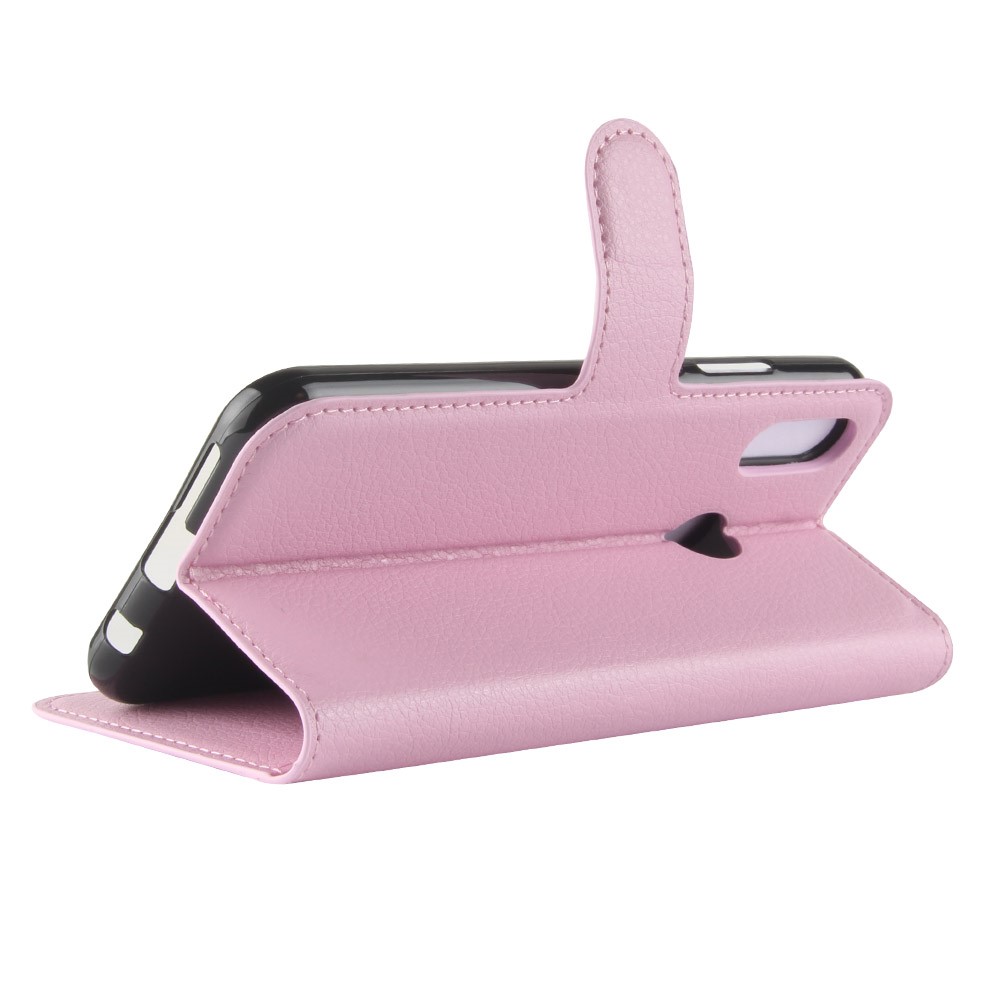 Litchi Texture Wallet Stand Leather Cell Phone Cover for Huawei P20 Lite / Nova 3e - Pink-5