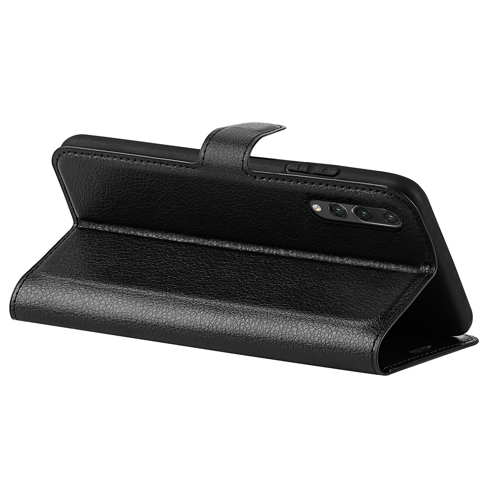 For Huawei P20 Litchi Texture Wallet Stand Leather Flip Case - Black-4