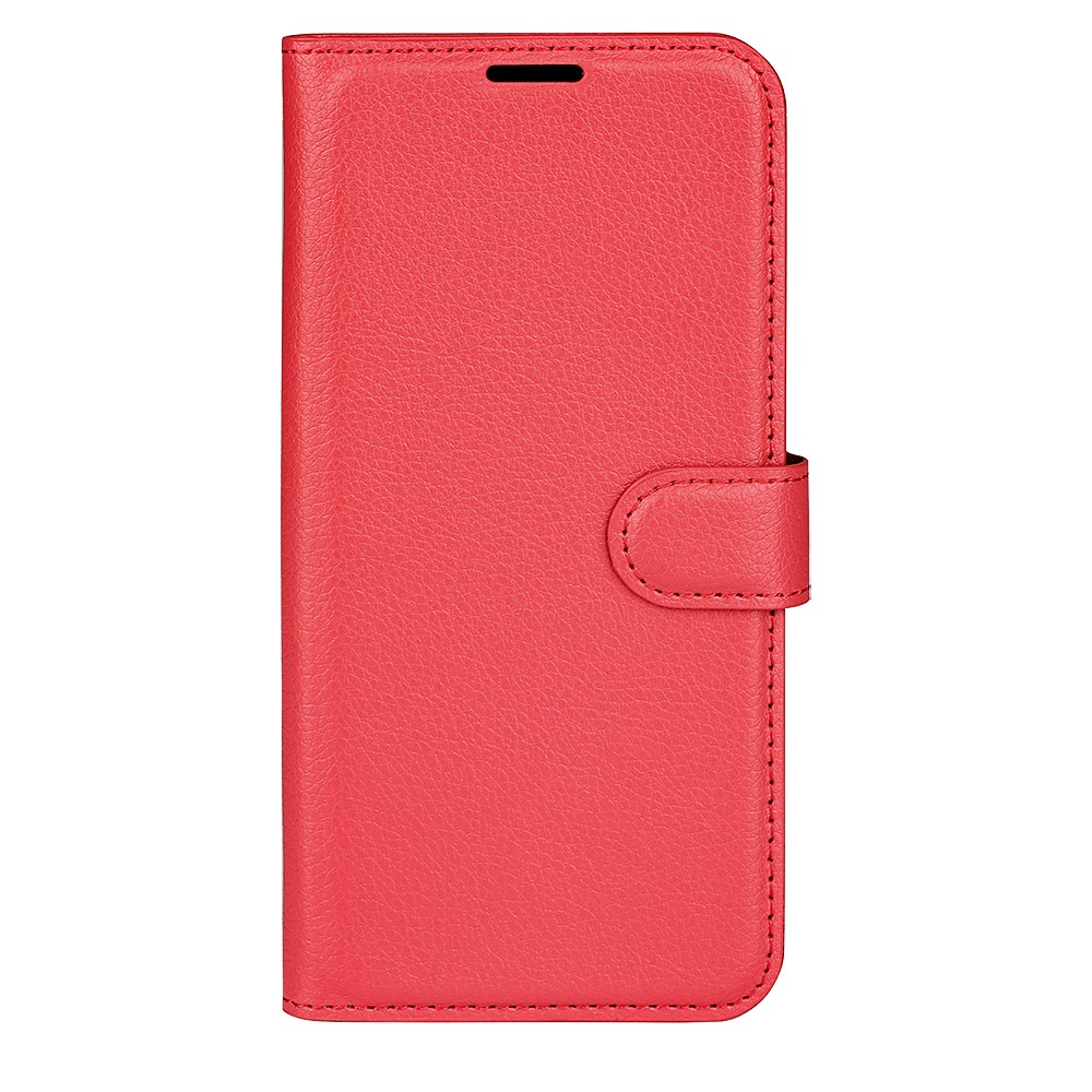 For Huawei P20 Litchi Texture Wallet Stand Leather Phone Casing - Red-6