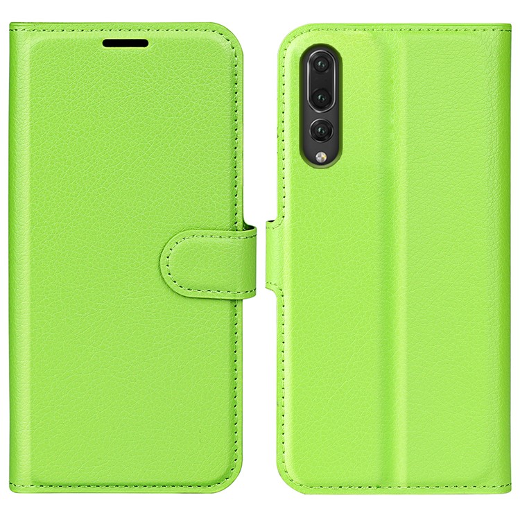 For Huawei P20 Litchi Texture Wallet Stand Leather Protective Cover - Green-1