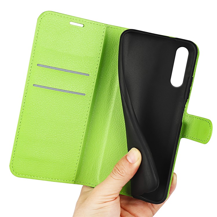 For Huawei P20 Litchi Texture Wallet Stand Leather Protective Cover - Green-4
