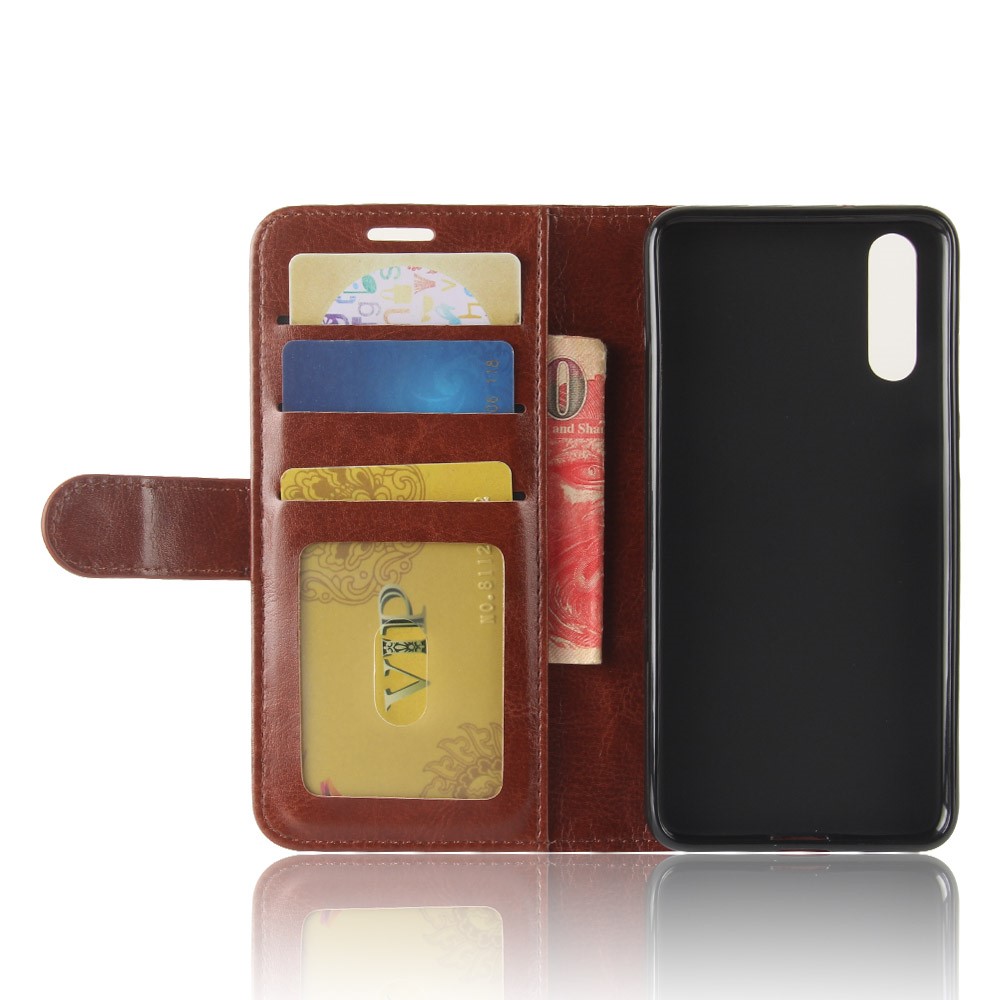 Crazy Horse Magnetic Leather Stand Cover for Huawei P20 - Brown-3